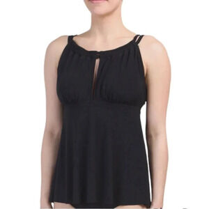 Magicsuit Miraclesuit Tankini TOP Size 8 Slimming Solid Black NWT adjustable